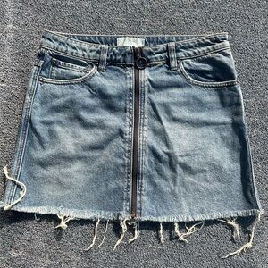 We The Free Zip It Up Denim Mini skirt with zipper detail 28 Free People